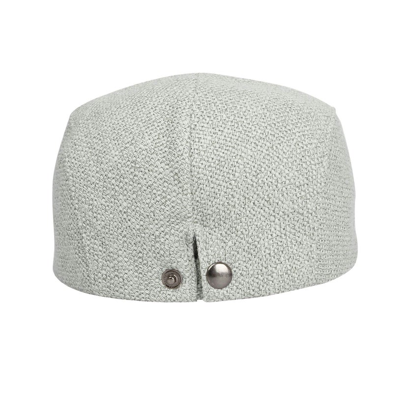 WITHMOONS Ivy Cap Straw Weave Linen-Like Fabric Cabbie Newsboy Hat MZ30038 (Grey) - Image 3